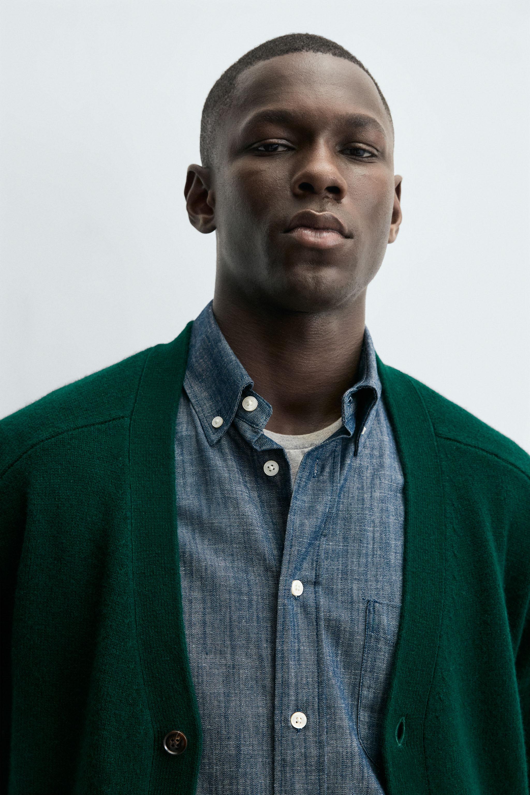 REGULAR FIT WOOL BLEND CARDIGAN